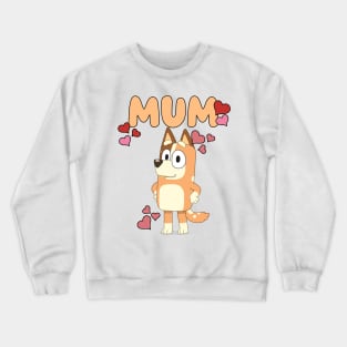 Bluey Mum, Bluey Family, Retro Chilli Heeler, Mum Bluey Birthday Party Crewneck Sweatshirt
